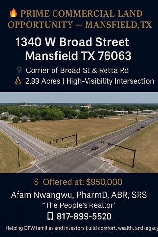 Plus de détails pour 1340 W Broad St, Mansfield, TX - Terrain à vendre