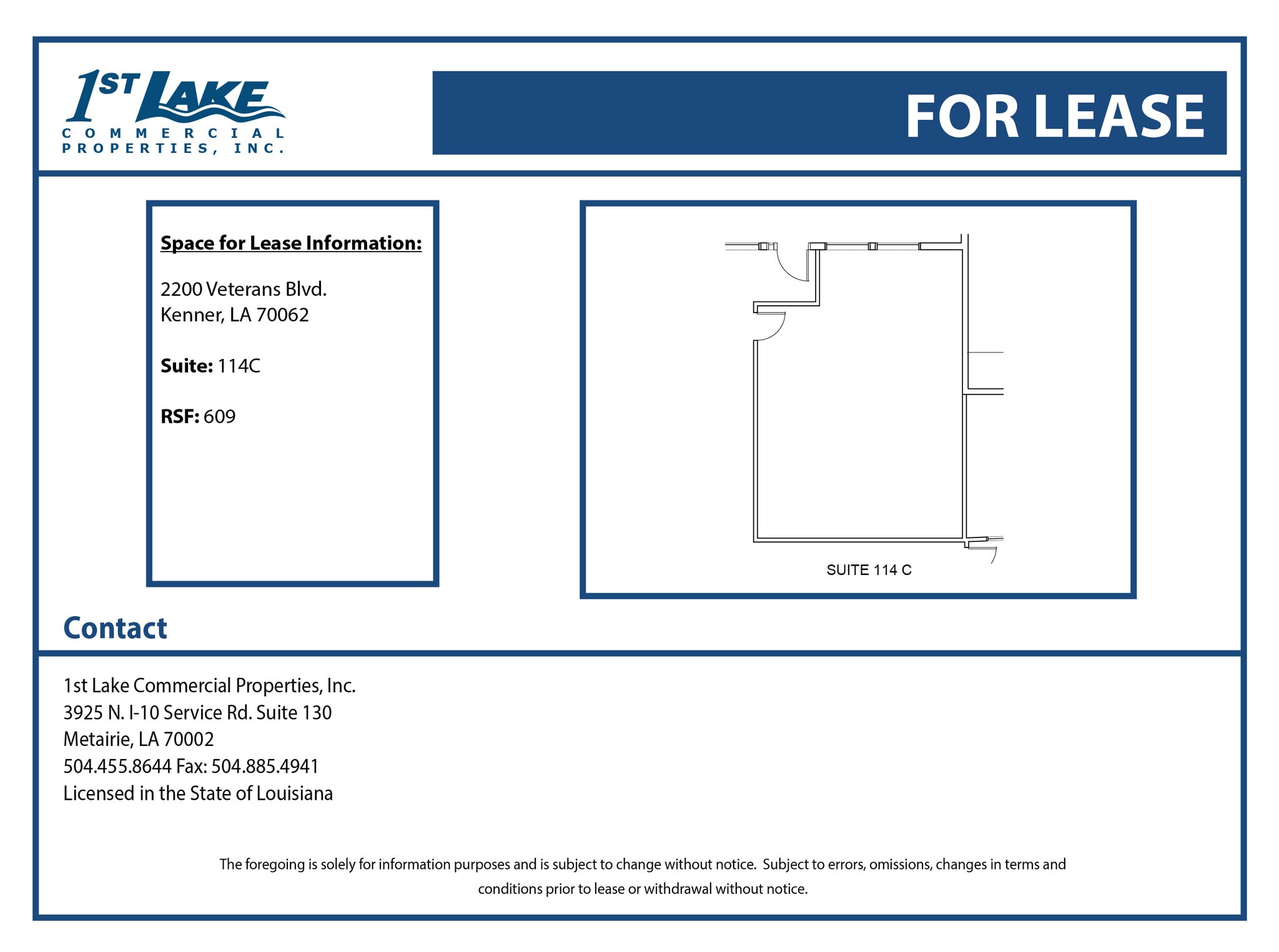 2200 Veterans Memorial Blvd, Kenner, LA à louer Plan d’étage– Image 1 sur 1