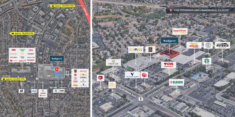 5000 Stockdale Hwy, Bakersfield, CA à vendre - Aérien – Image 3 sur 6