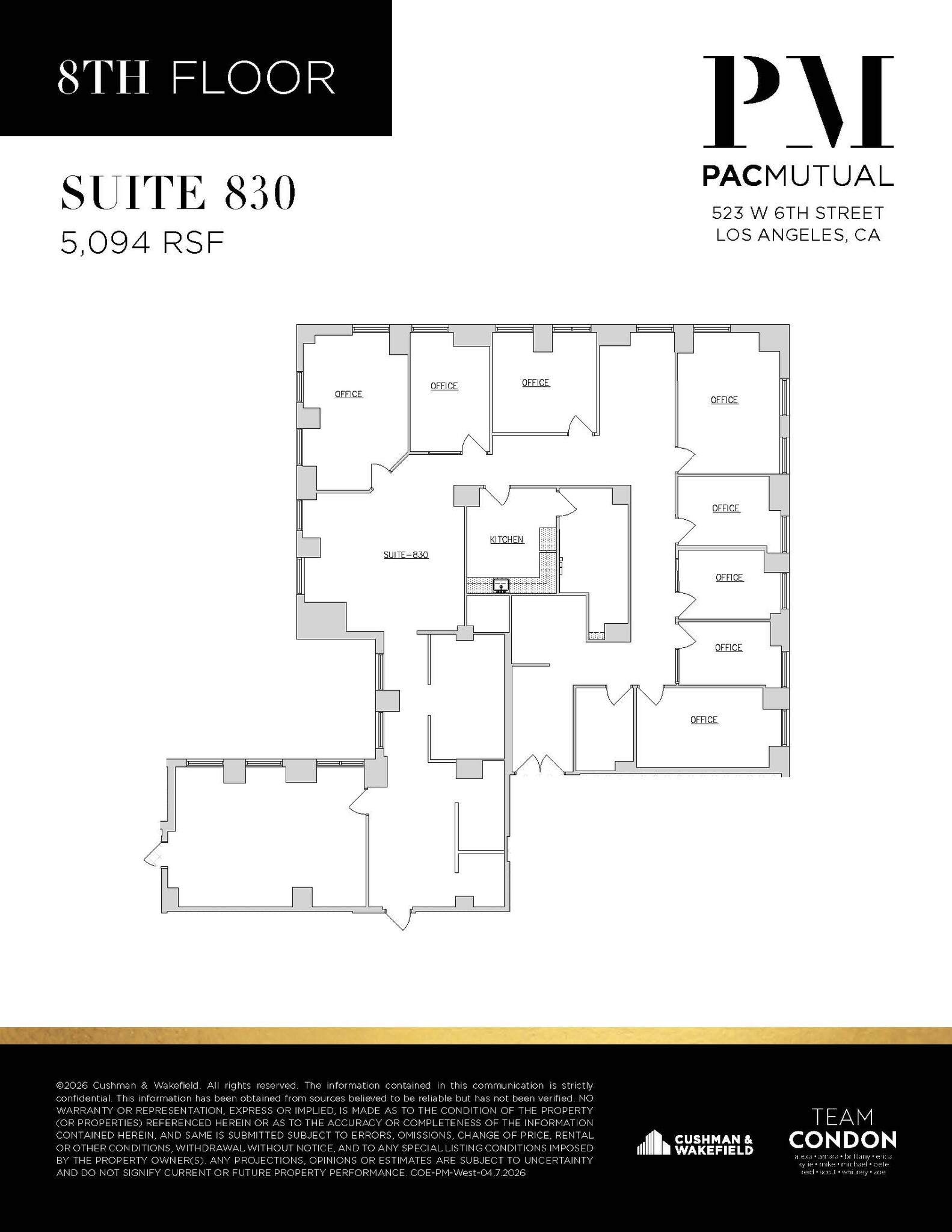 523 W 6th St, Los Angeles, CA à louer Plan d’étage– Image 1 sur 1
