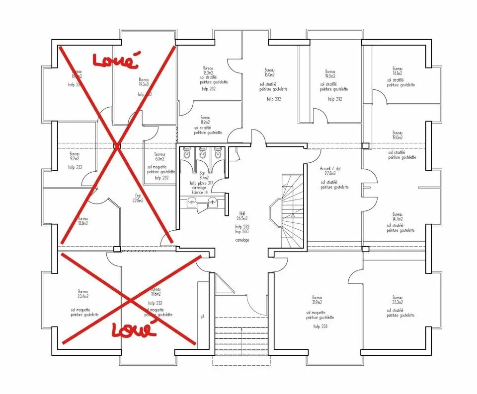 Bureau dans SAINT-MARTIN-D'HERES à louer Plan d’étage– Image 1 sur 3