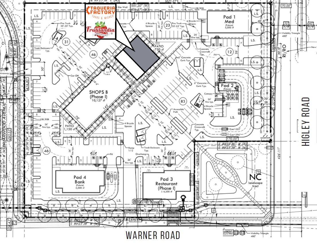 NWC Higley Rd & Warner Rd, Gilbert, AZ à louer Plan de site– Image 1 sur 1