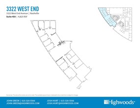 3322 West End Ave, Nashville, TN à louer Plan d’étage– Image 1 sur 1