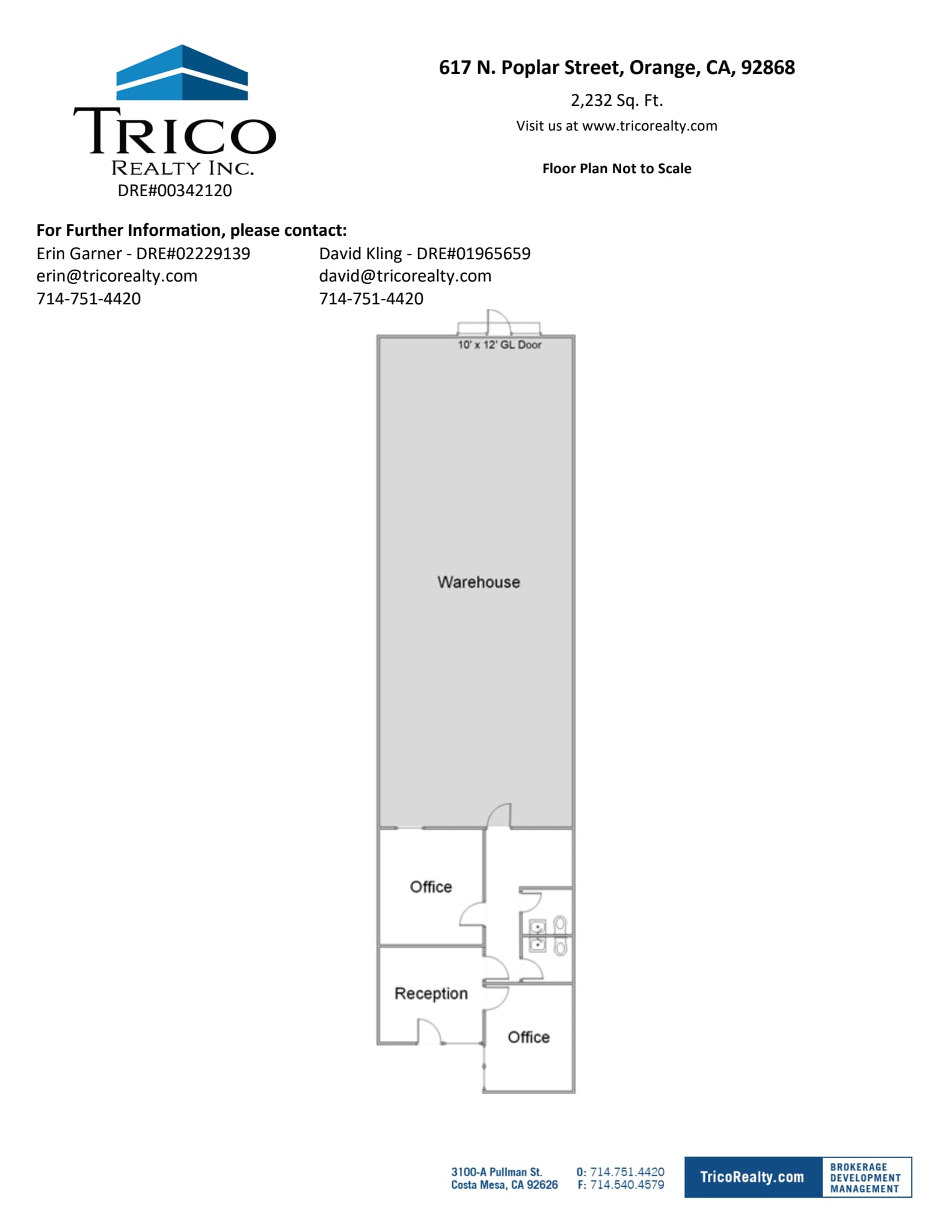 601-619 N Poplar St, Orange, CA à louer Plan d’étage– Image 1 sur 1