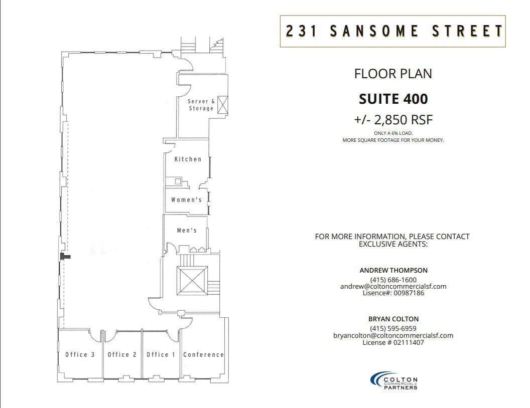 231 Sansome St, San Francisco, CA à louer Plan d’étage– Image 1 sur 1