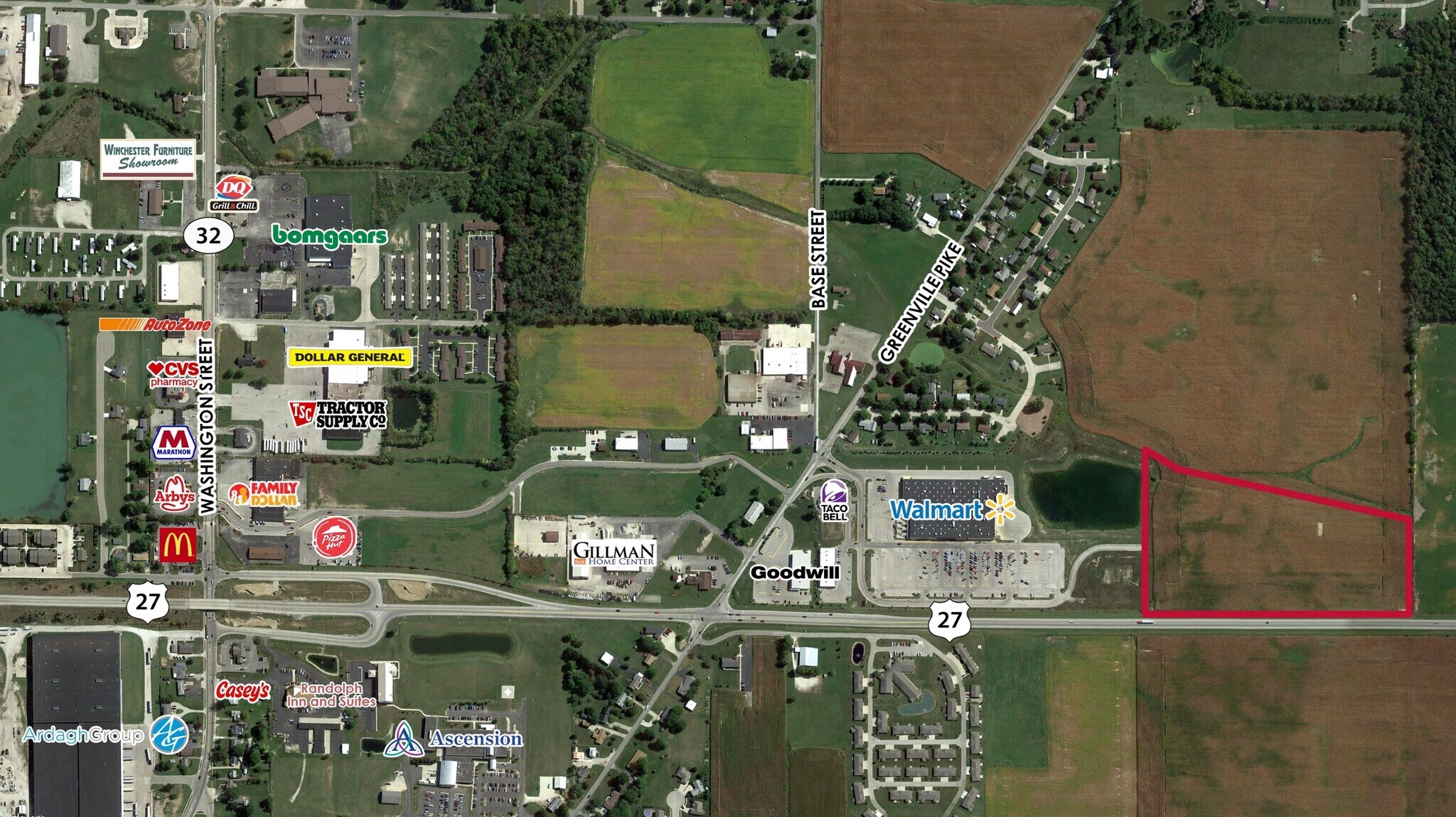 950 E Greenville Pike, Winchester, IN à louer Aérien– Image 1 sur 3