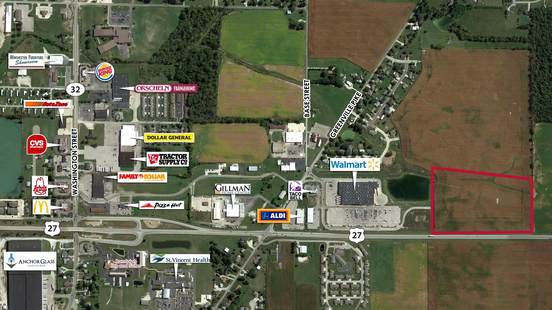 950 E Greenville Pike, Winchester, IN à louer Aérien– Image 1 sur 2