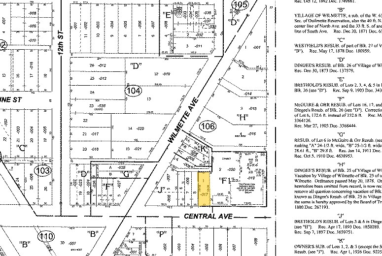 1114-1116 Central Ave, Wilmette, IL à louer - Plan cadastral – Image 2 sur 5