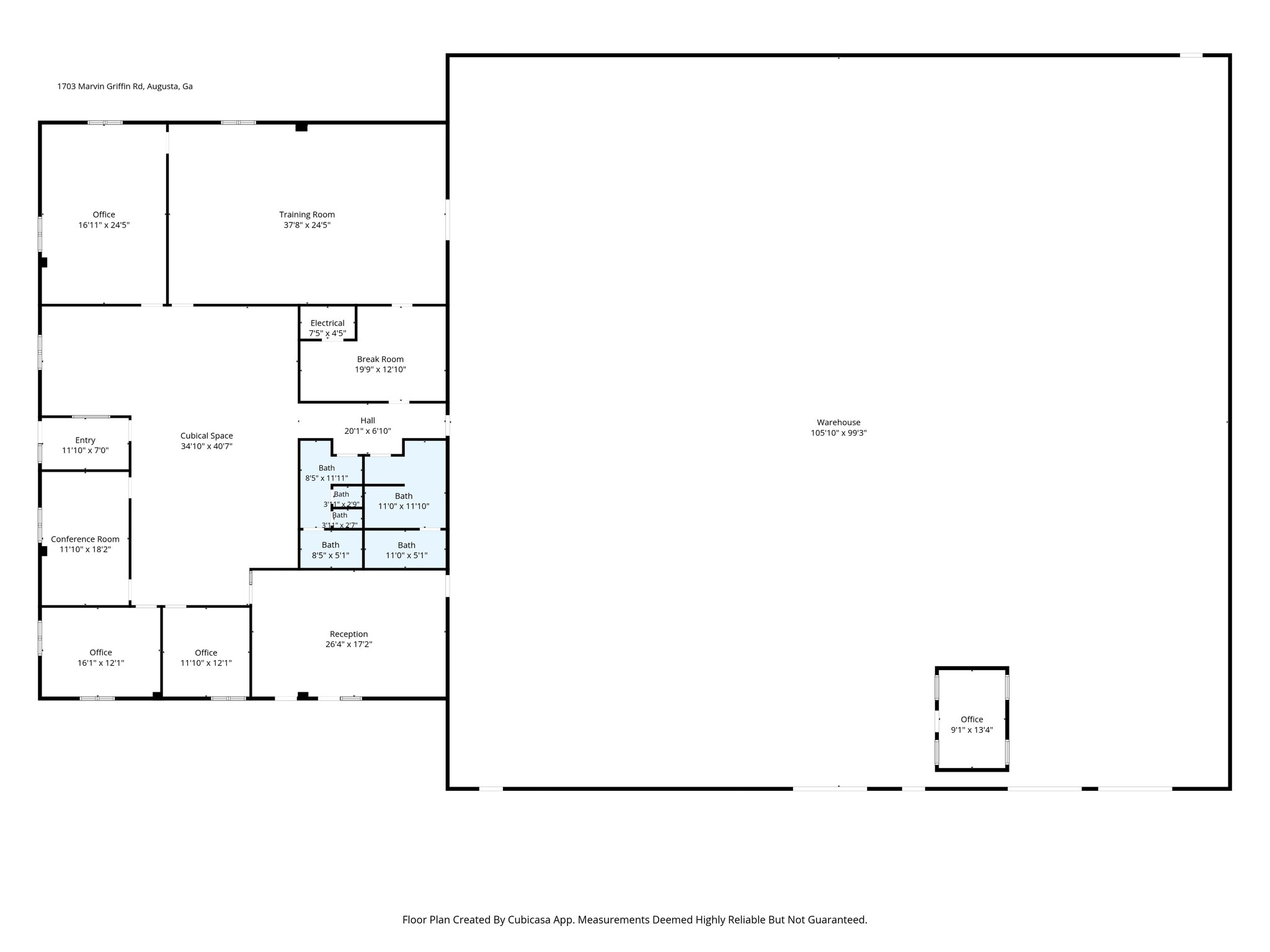 1703 Marvin Griffin Rd, Augusta, GA à louer Plan d’étage– Image 1 sur 2