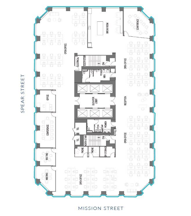 101 Mission St, San Francisco, CA à louer Plan d’étage– Image 1 sur 1