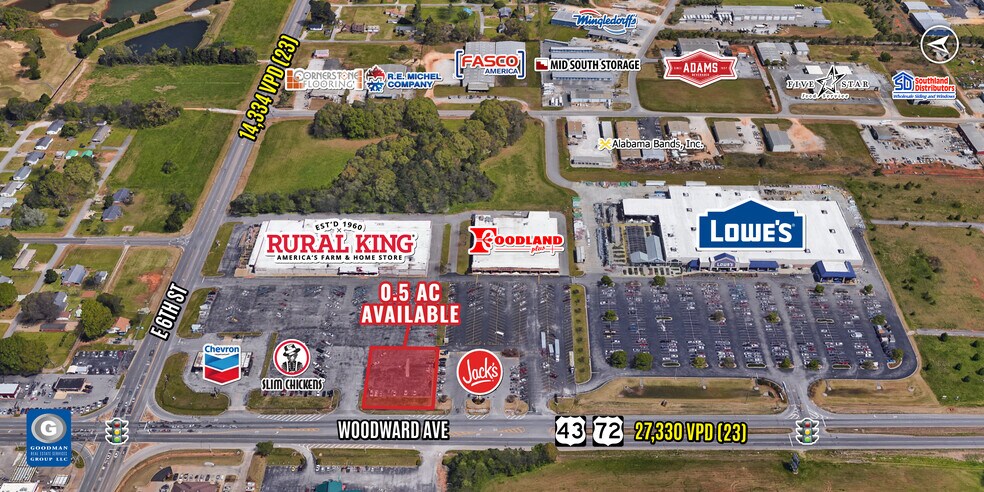 Woodward Avenue, Muscle Shoals, AL à vendre - Aérien – Image 1 sur 3