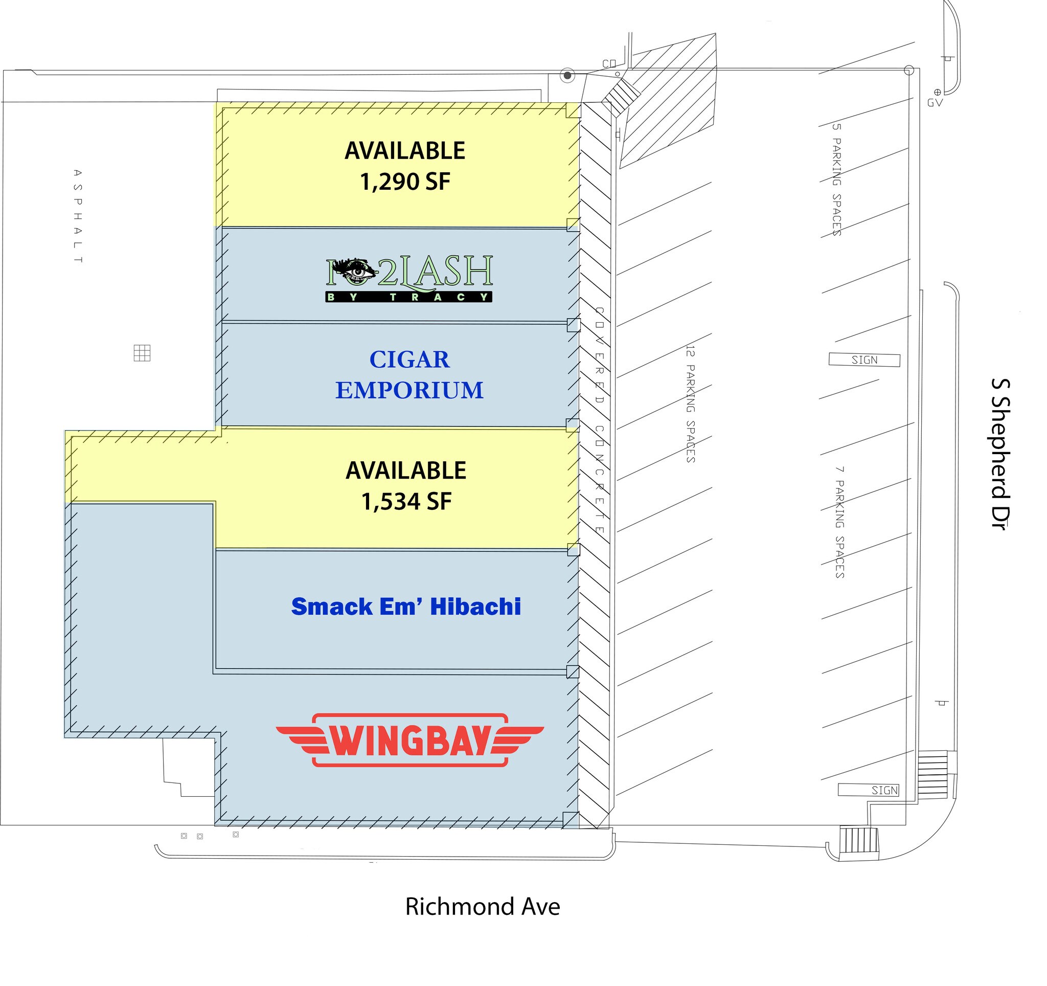 3514-3520 S Shepherd Dr, Houston, TX à louer Plan de site– Image 1 sur 1