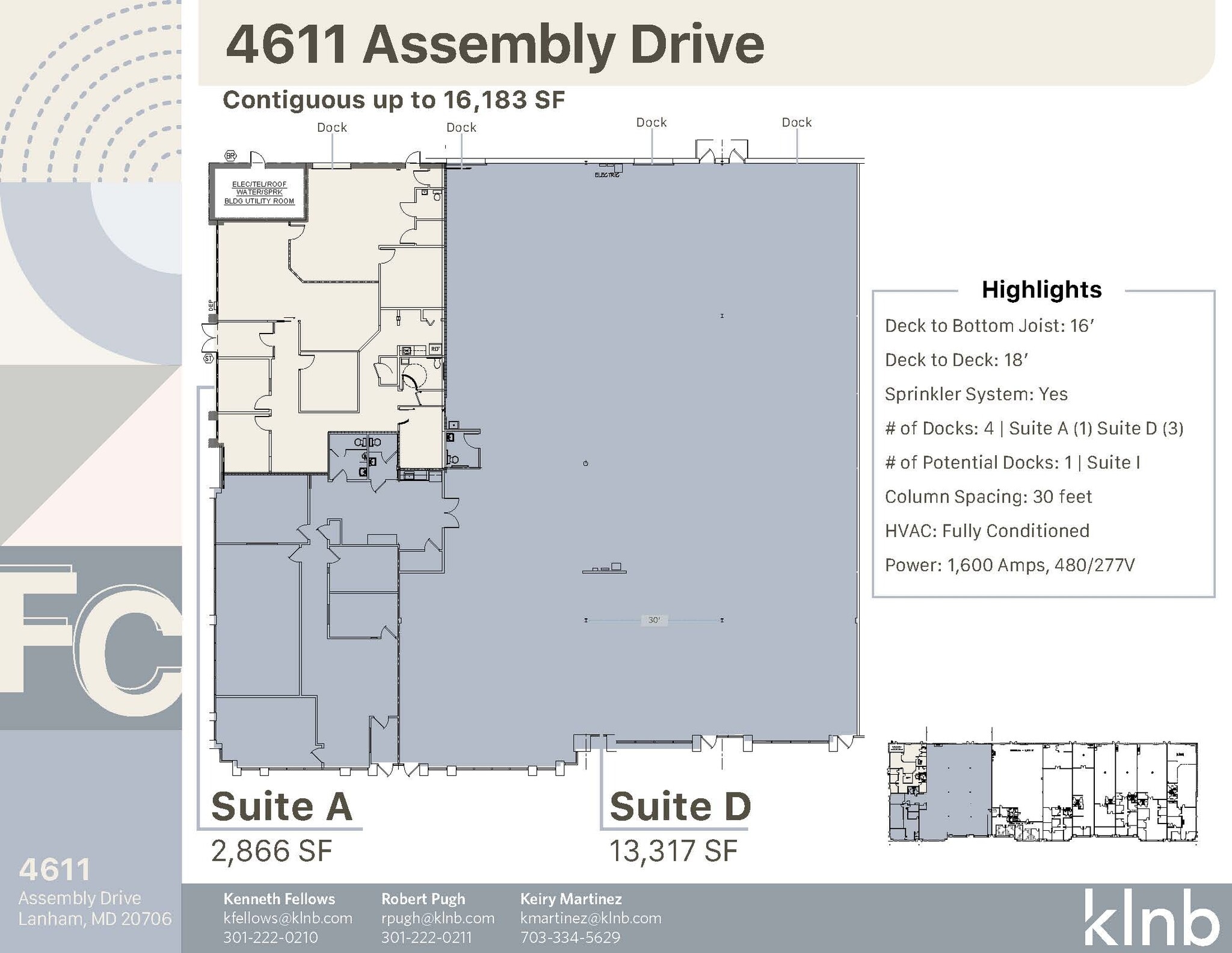 4611 Assembly Dr, Lanham, MD à louer Plan d’étage– Image 1 sur 24