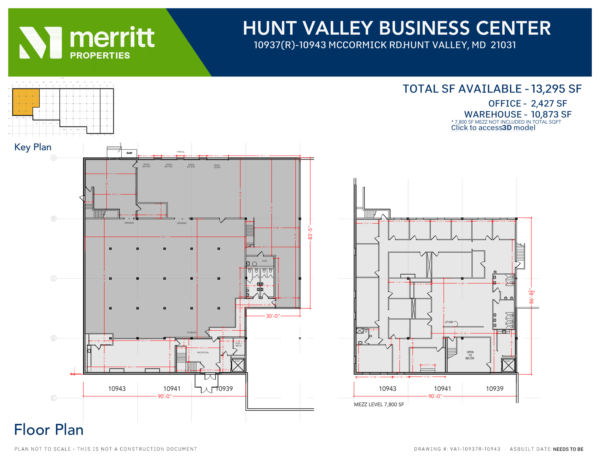 10945-10973 McCormick Rd, Hunt Valley, MD à louer Plan d’étage– Image 1 sur 1