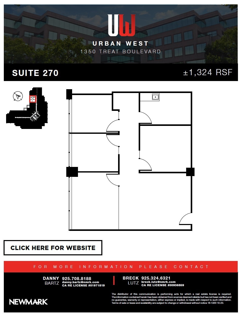 1350 Treat Blvd, Walnut Creek, CA à louer Plan d’étage– Image 1 sur 1