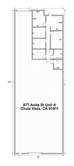 675 Anita St, Chula Vista, CA à louer Plan d’étage– Image 1 sur 2