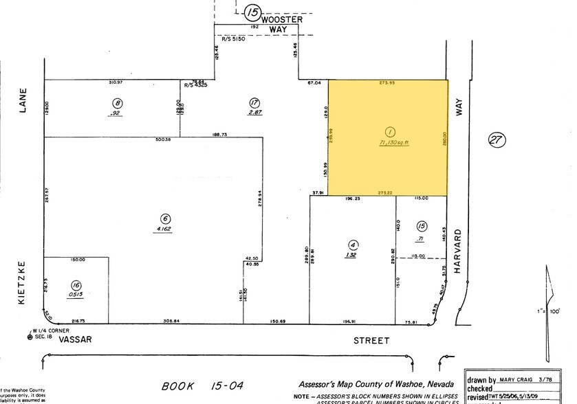 1001 Harvard Way, Reno, NV à vendre - Plan cadastral – Image 2 sur 3