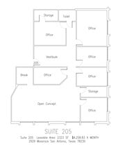 2929 Mossrock Dr, San Antonio, TX à louer Plan d’étage– Image 1 sur 1