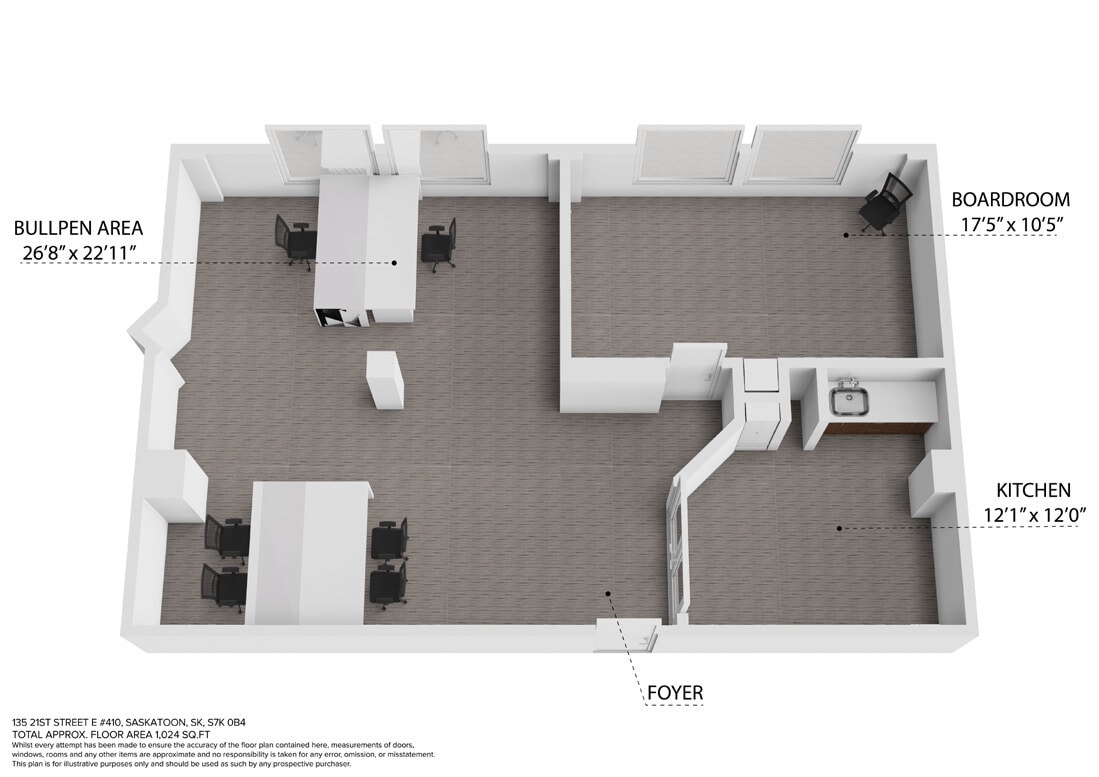 111 2 Ave S, Saskatoon, SK à louer Plan d’étage– Image 1 sur 3