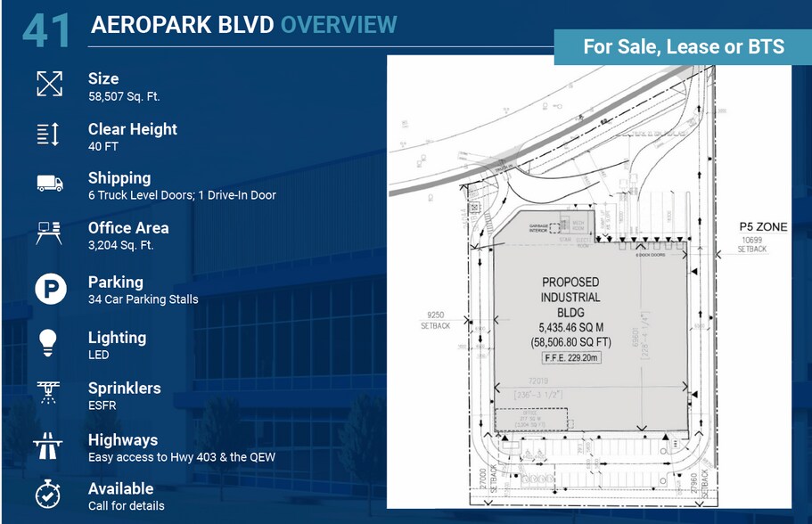 41 Aeropark Blvd, Hamilton, ON à louer - Plan de site – Image 2 sur 2