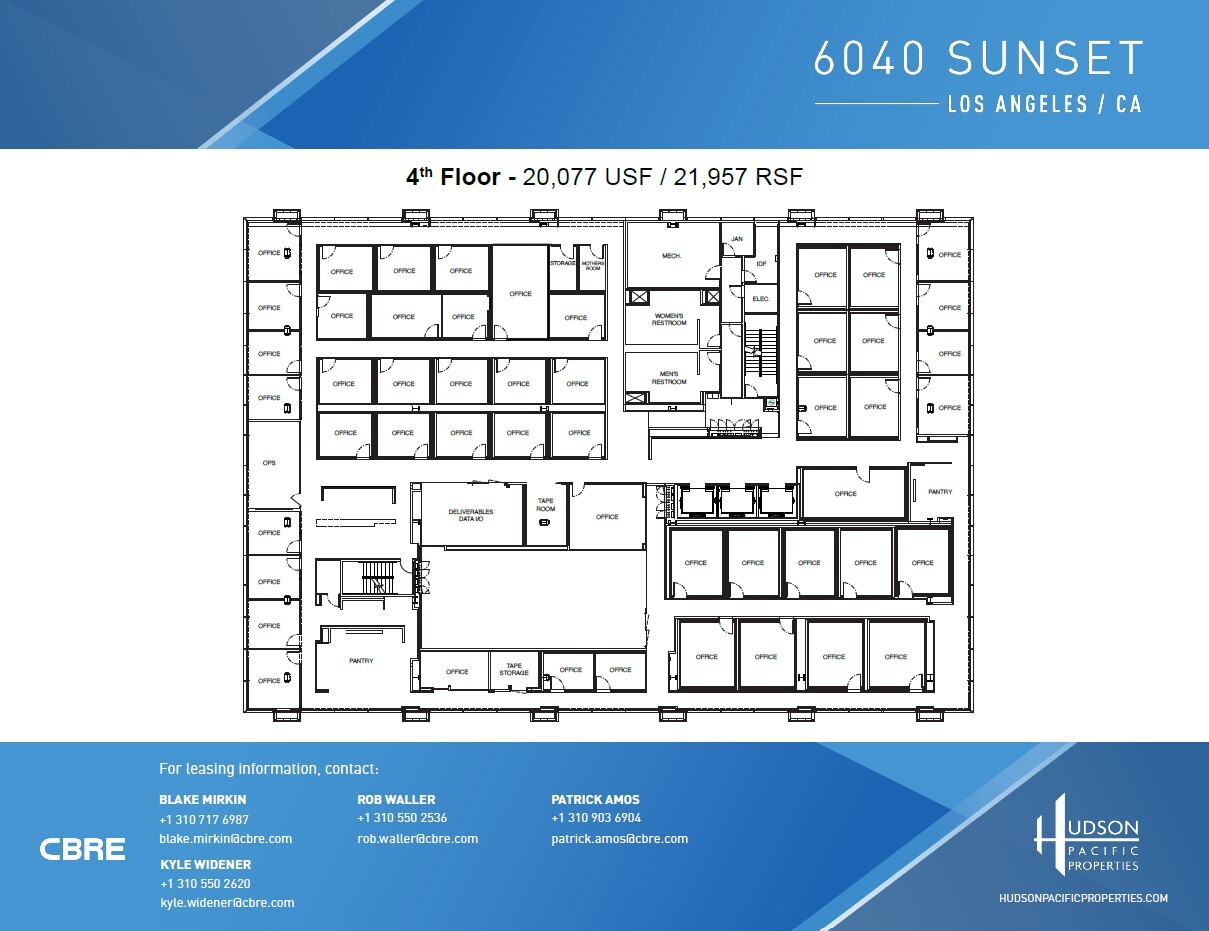 6040 W Sunset Blvd, Los Angeles, CA à louer Plan d’étage– Image 1 sur 4