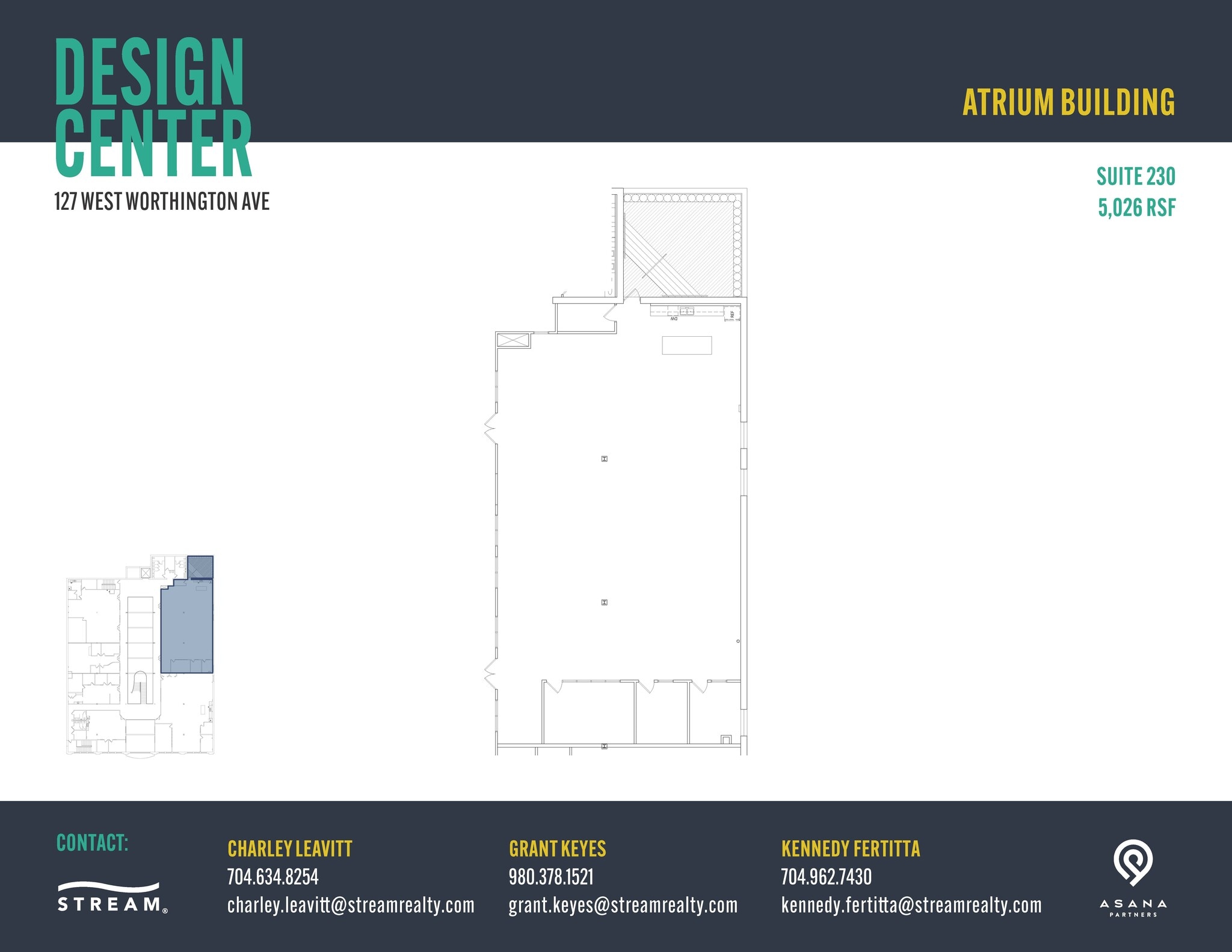 127 W Worthington Ave, Charlotte, NC à louer Plan d’étage– Image 1 sur 1