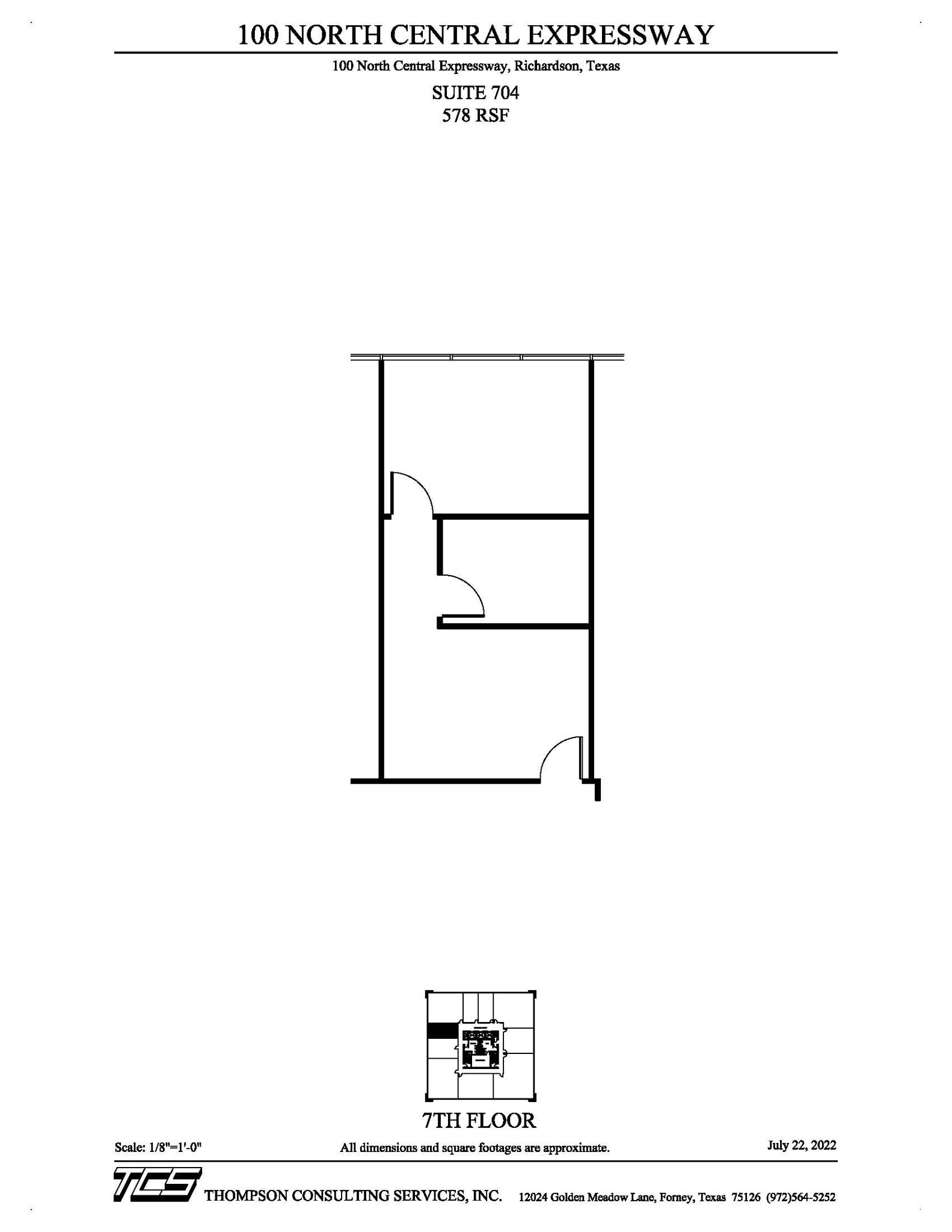 100 N Central Expy, Richardson, TX à louer Plan d’étage– Image 1 sur 2