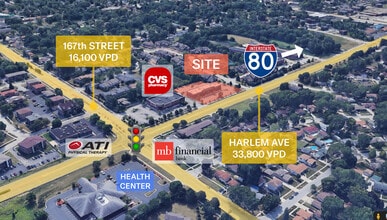 16703 S Harlem Ave, Tinley Park, IL - Vue aérienne vue de carte - Image1