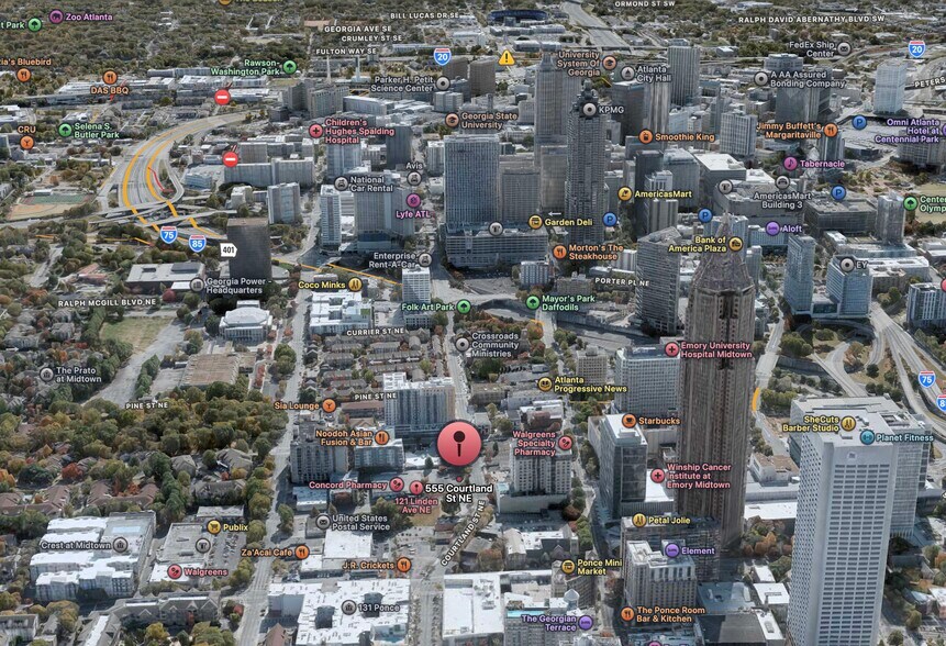 555 Courtland St, Atlanta, GA à vendre - Aérien – Image 3 sur 5