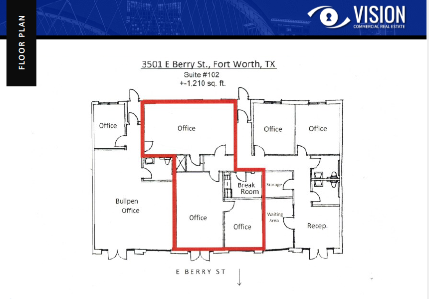 3501 E Berry St, Fort Worth, TX à louer Plan d’étage– Image 1 sur 1