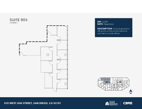 610 W Ash St, San Diego, CA à louer Plan d’étage– Image 1 sur 1