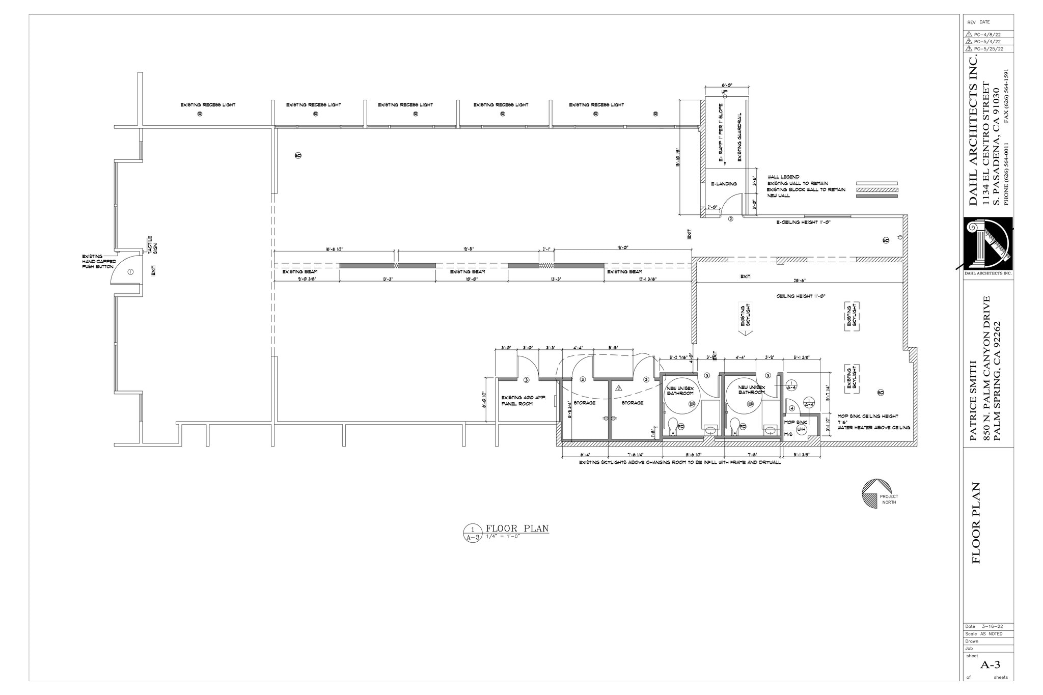 850 N Palm Canyon Dr, Palm Springs, CA à louer Plan d’étage– Image 1 sur 1