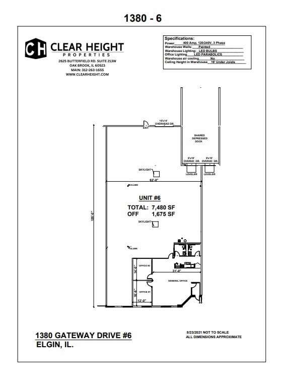 1380 Gateway Dr, Elgin, IL à louer Plan d’étage– Image 1 sur 1