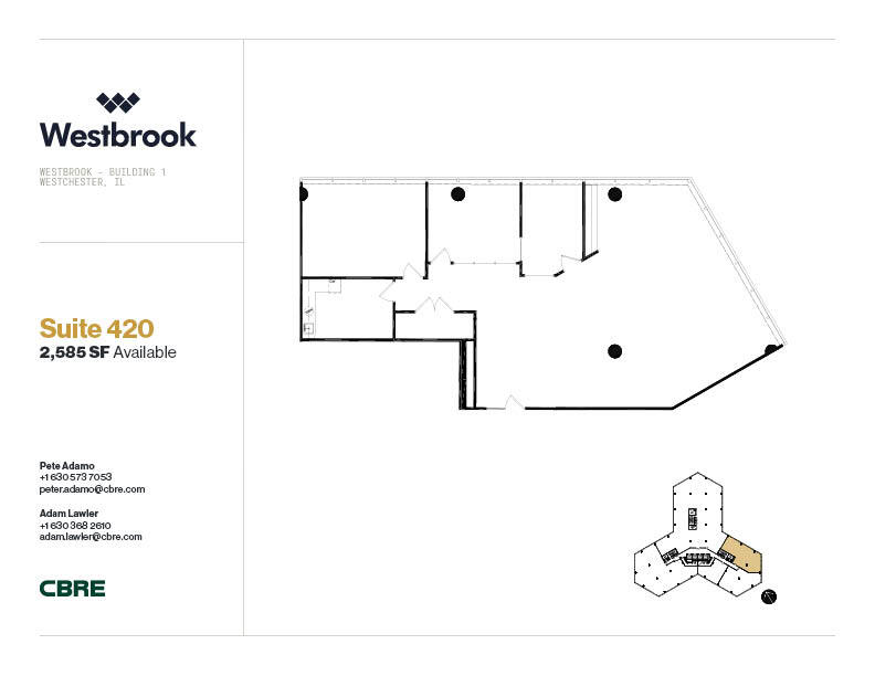1 Westbrook Corporate Ctr, Westchester, IL à louer Plan d’étage– Image 1 sur 1