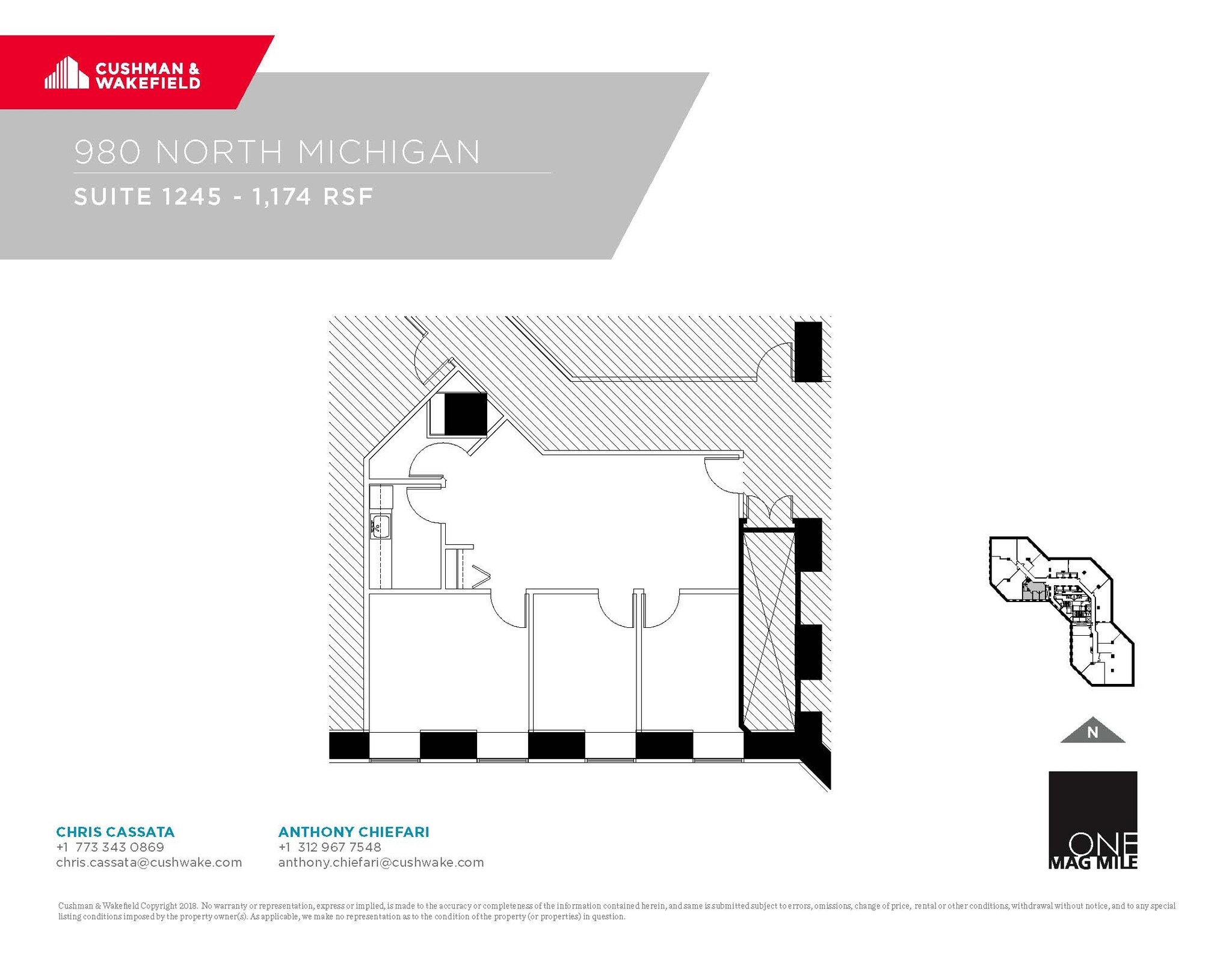 980 N Michigan Ave, Chicago, IL à louer Plan d’étage– Image 1 sur 1