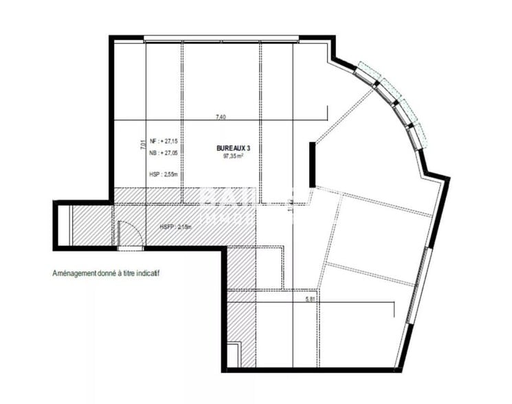 Bureau dans Nice à vendre - Plan d’étage – Image 3 sur 3