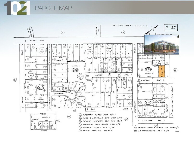 1021 Evelyn, Menlo Park, CA à vendre - Plan cadastral – Image 2 sur 2