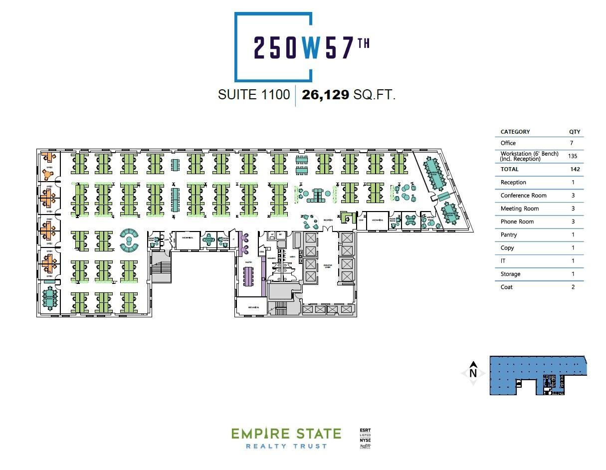 250 W 57th St, New York, NY à louer Plan d’étage– Image 1 sur 6