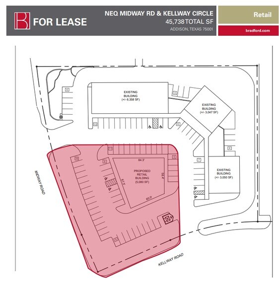 NEQ Midway Rd & Kellway Circle, Addison, TX à louer - Plan de site – Image 2 sur 2
