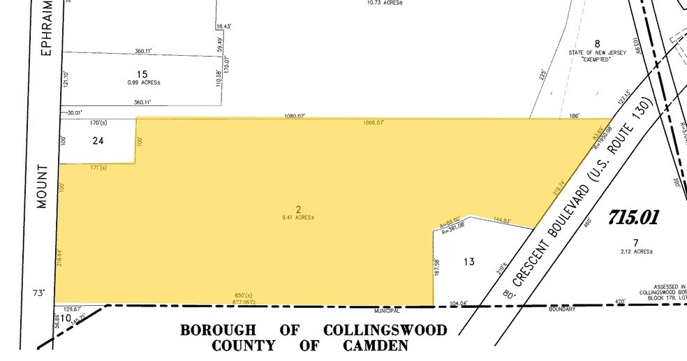 2820 Mt Ephraim Ave, Camden, NJ à vendre - Plan cadastral – Image 2 sur 4