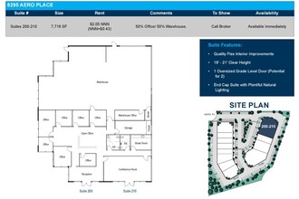 8295 Aero Pl, San Diego, CA à louer Plan d’étage– Image 1 sur 2