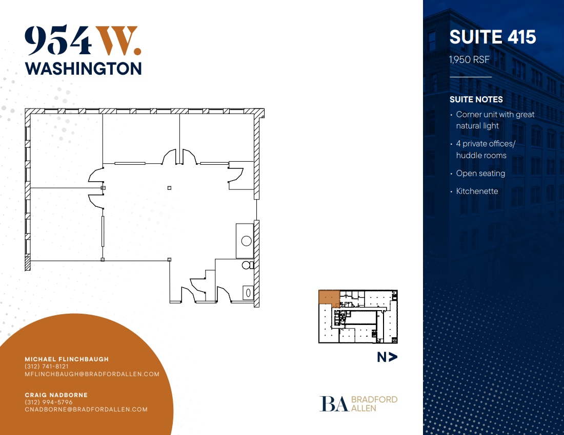 954 W Washington Blvd, Chicago, IL à louer Plan d’étage– Image 1 sur 8