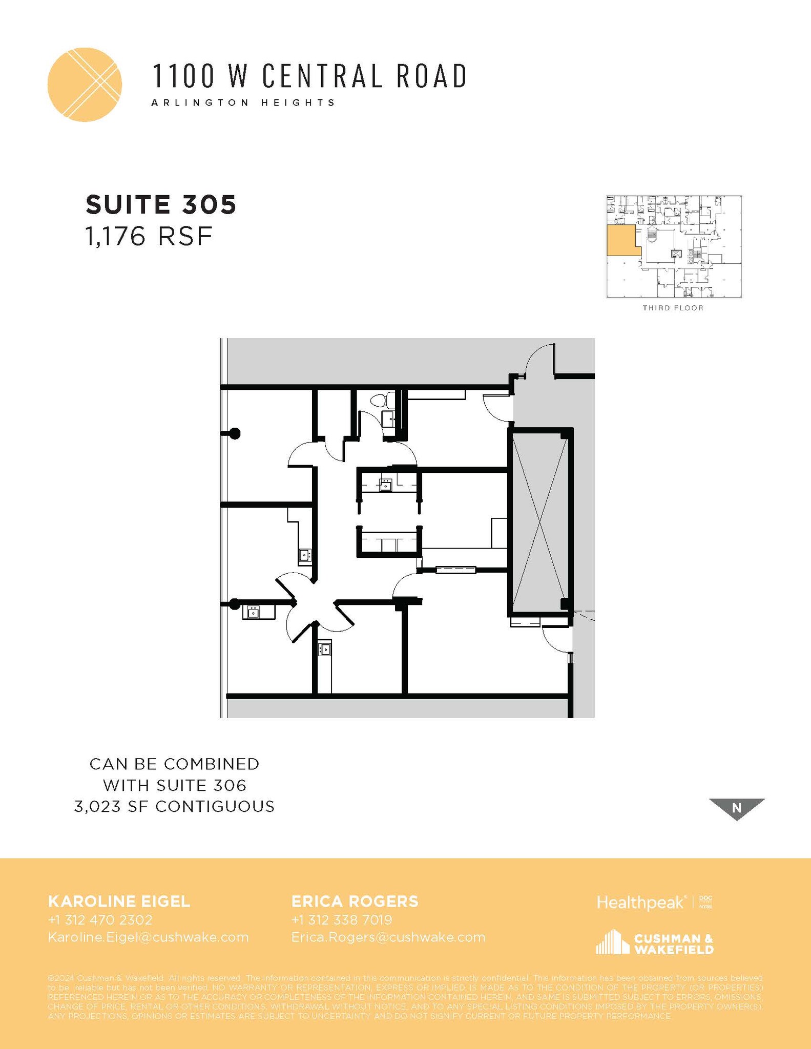 1100 W Central Rd, Arlington Heights, IL à louer Plan d’étage– Image 1 sur 1