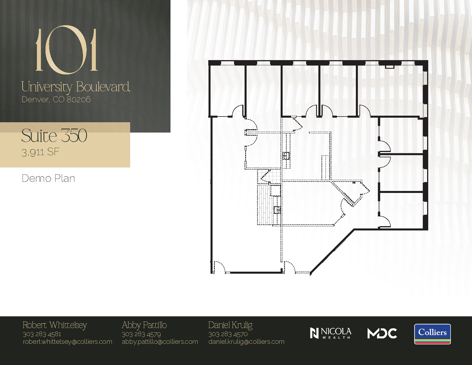101 University Blvd, Denver, CO à louer Plan d’étage– Image 1 sur 2