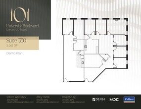 101 University Blvd, Denver, CO à louer Plan d’étage– Image 1 sur 2