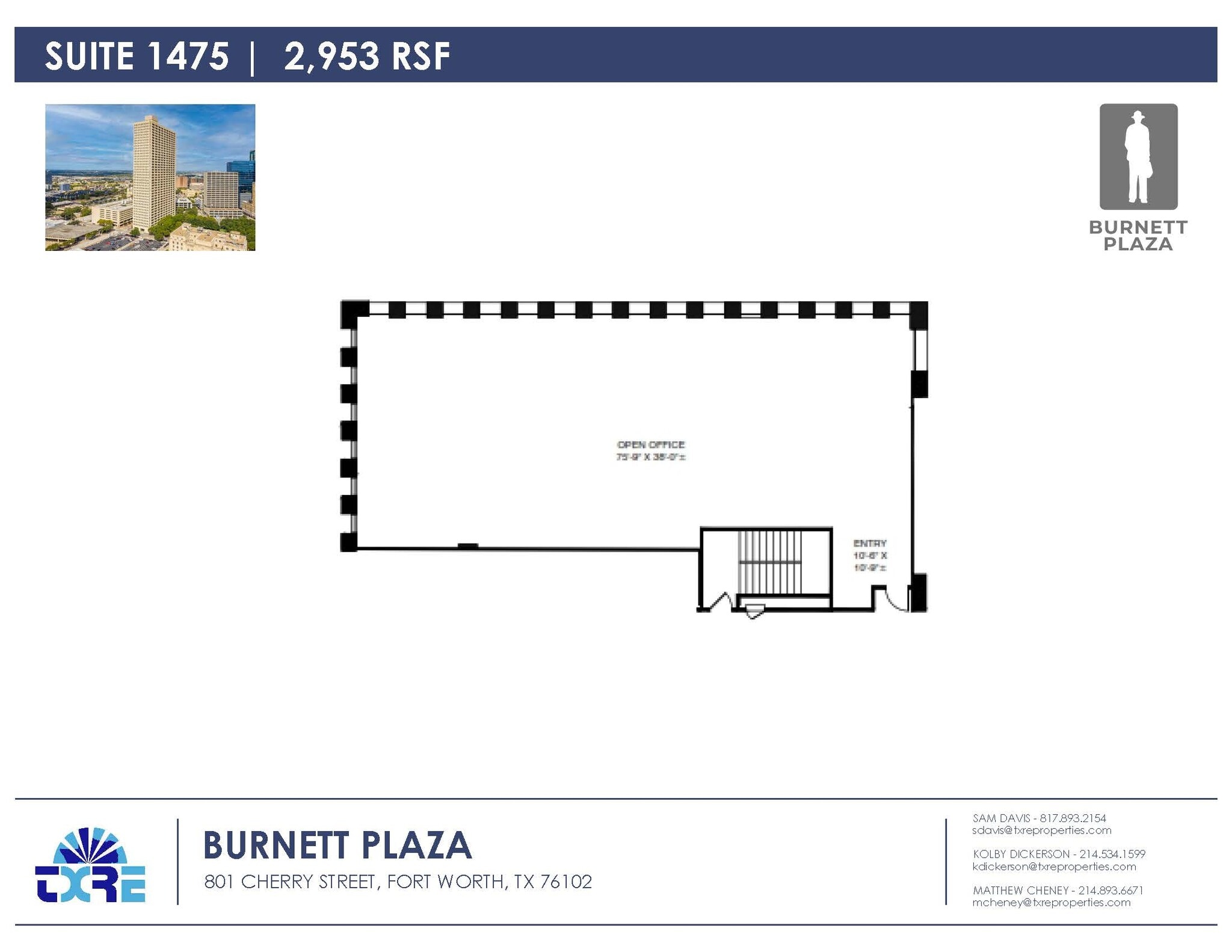 801 Cherry St, Fort Worth, TX à louer Plan d’étage– Image 1 sur 1