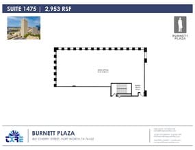 801 Cherry St, Fort Worth, TX à louer Plan d’étage– Image 1 sur 1