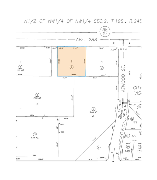 5143 W Walnut Ave, Visalia, CA à vendre - Plan cadastral – Image 3 sur 3