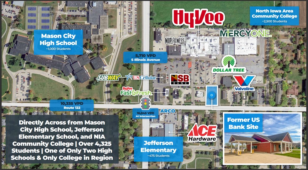 555 S Illinois Ave, Mason City, IA à vendre - Aérien – Image 2 sur 20