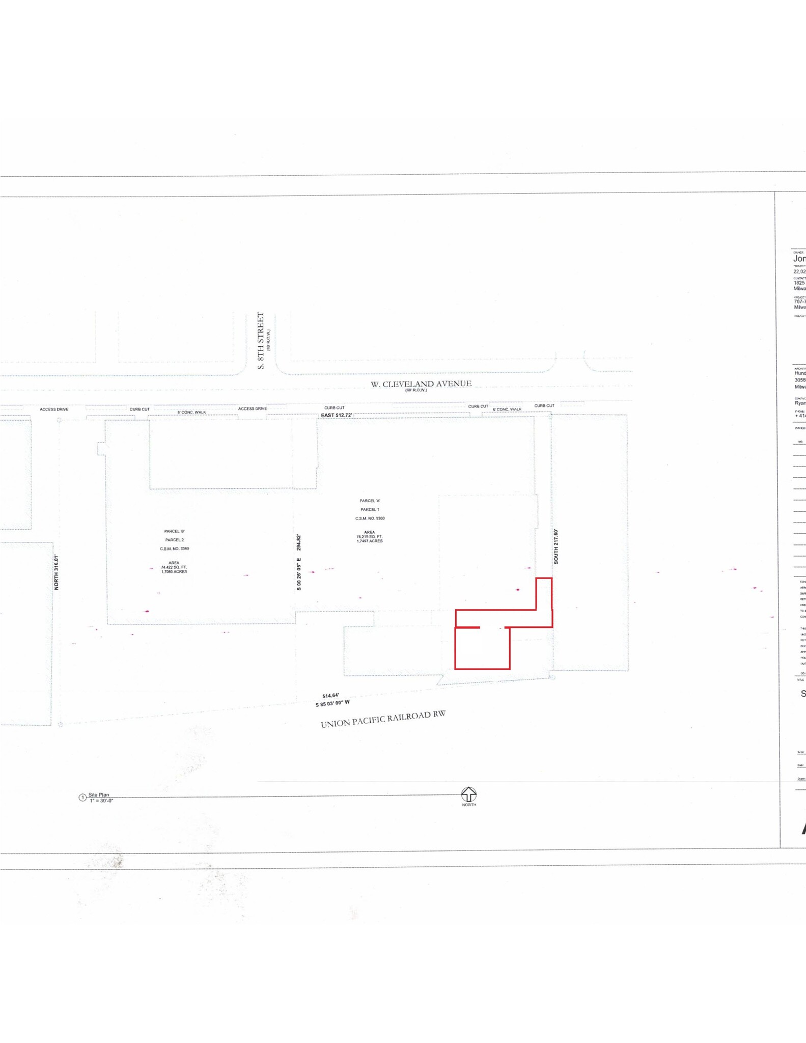 737 W Cleveland St, Milwaukee, WI à louer Plan de site– Image 1 sur 4